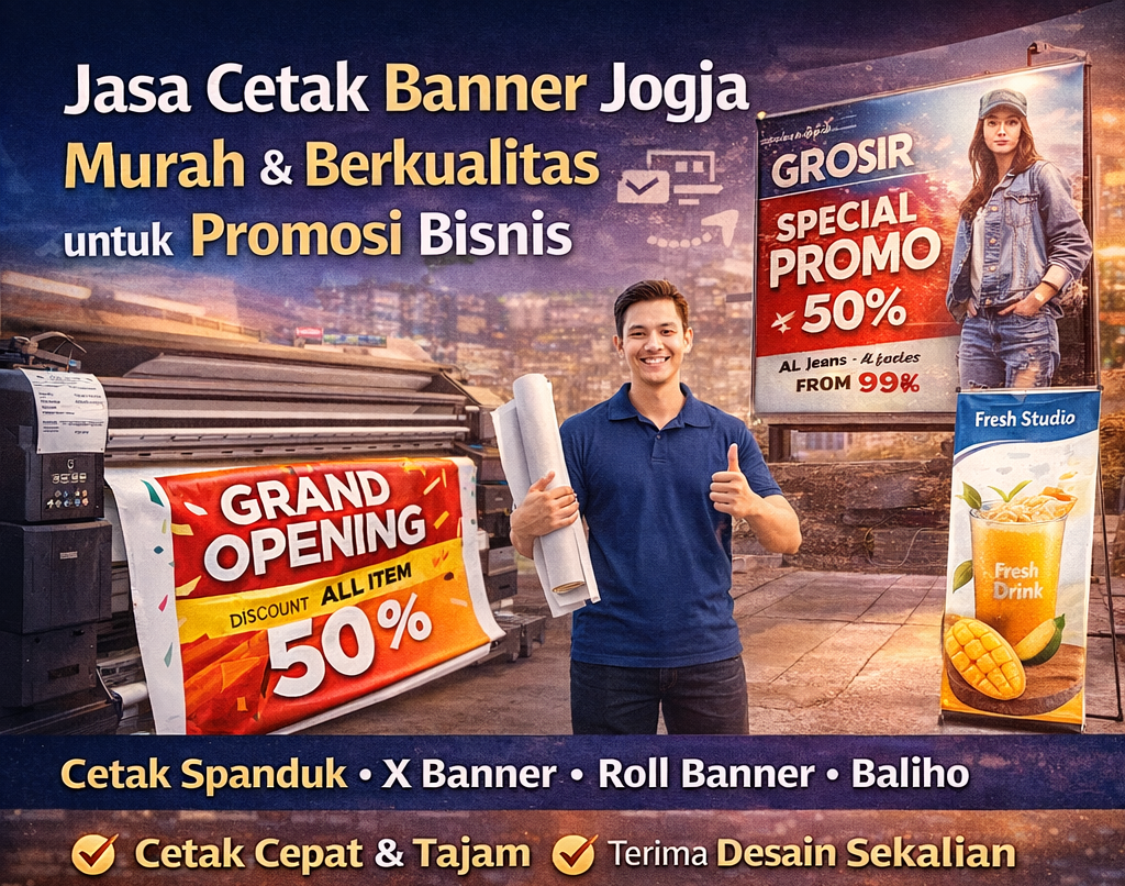 Jasa Cetak Banner Jogja Murah & Berkualitas untuk Promosi Bisnis